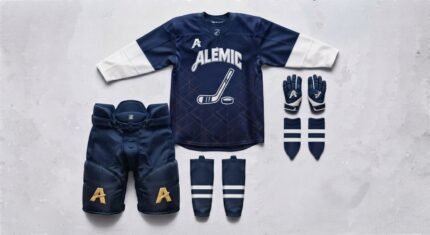 Custom hockey uniforms and teamwear manufactured by Alemic Wear