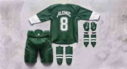 Custom hockey uniforms and teamwear manufactured by Alemic Wear