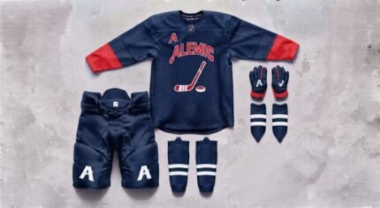 Custom hockey uniforms and teamwear manufactured by Alemic Wear