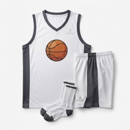 Custom basketball kits front view – Alemic Wear