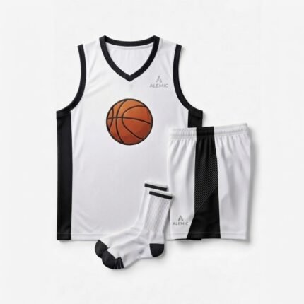 Custom basketball kits front view – Alemic Wear