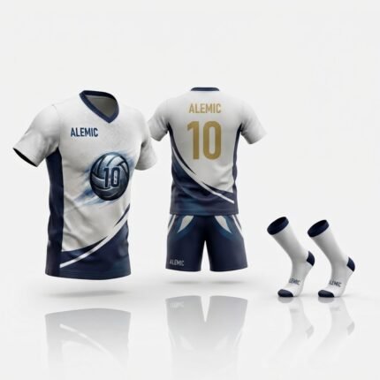 Custom volleyball uniforms back view – Alemic Wear