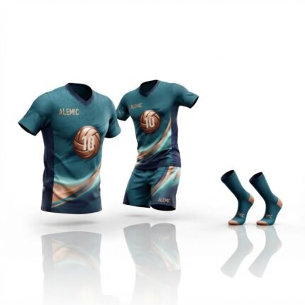Custom volleyball uniforms front view – Alemic Wear