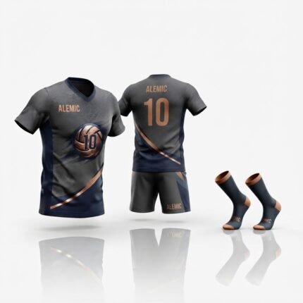 Custom volleyball uniforms back view – Alemic Wear