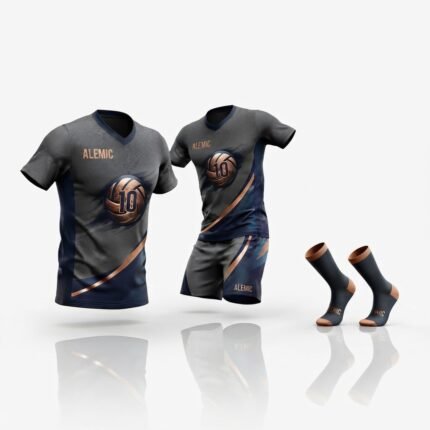 Custom volleyball uniforms front view – Alemic Wear