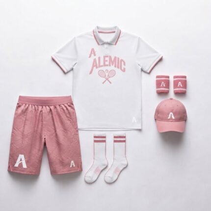 Custom tennis racket sportswear front view – Alemic Wear