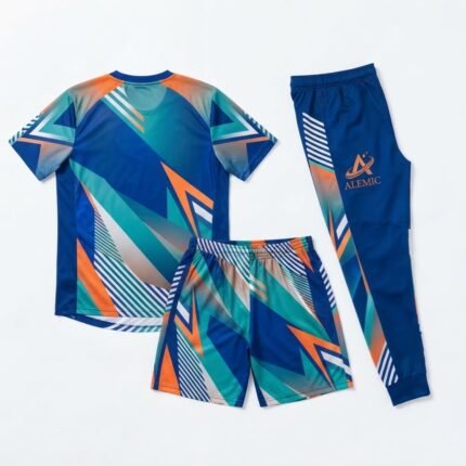 Custom team training kits back view – Alemic Wear